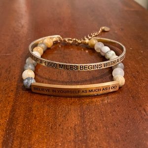 Pair of mantra bracelets